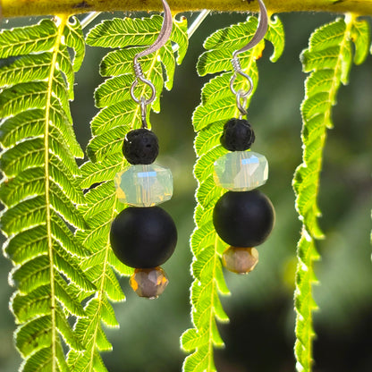 Lava + Agate Quartz Earrings - Set 14 | 2 Styles