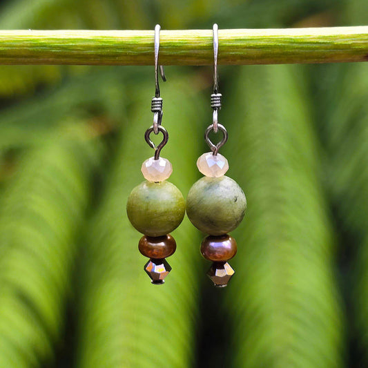 Nephite Jade + Pearl Earrings | Set 33