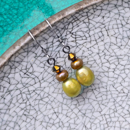 Freshwater Pearl + Gemstone Earrings | Set 35