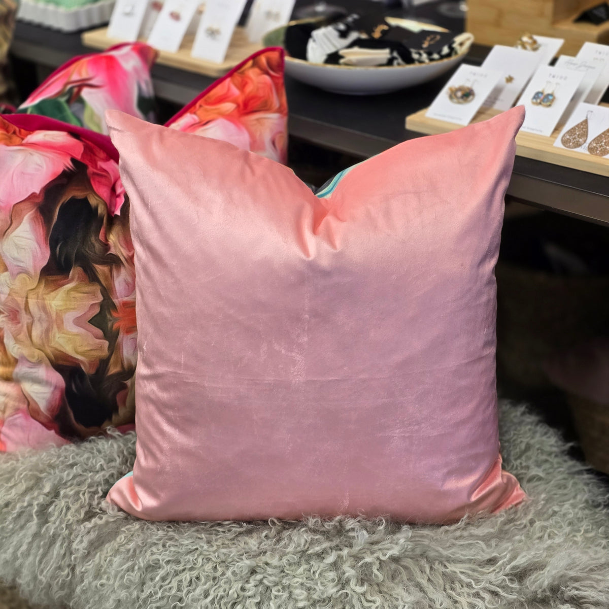 Rhondan + Pink Pastel | Velvet Cushion