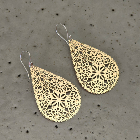 Filigree Mid Tear Earrings | Gold Twigg eclectic design house 1