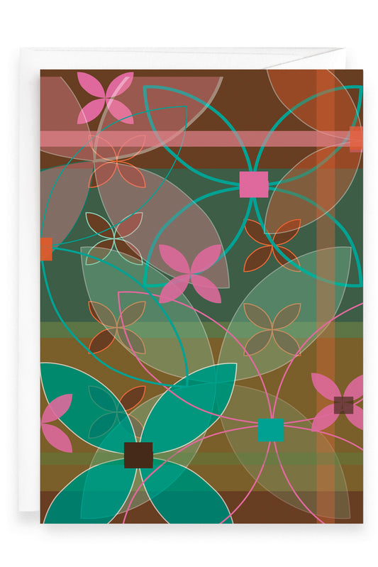 Blue Tartan Flora | Greeting Card
