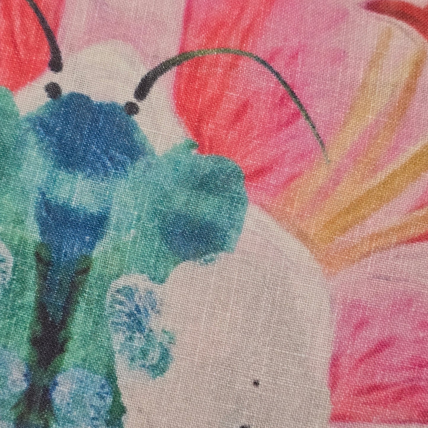 Floral Blue Bug Cushion Cover