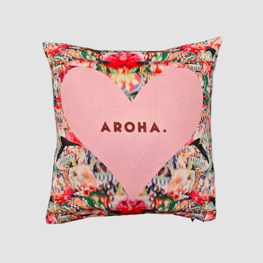 Floral Heart Aroha | Linen Cushion