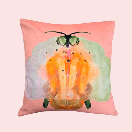 Pastel Moth | Velvet Cushion