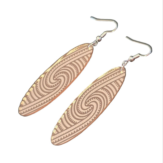 Pacifica Oval | Rose Gold Mirror Earrings