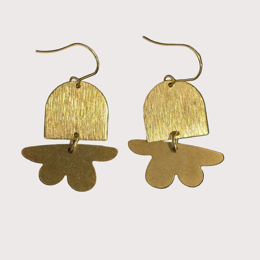 Geometric Sculptural Gold Earrings