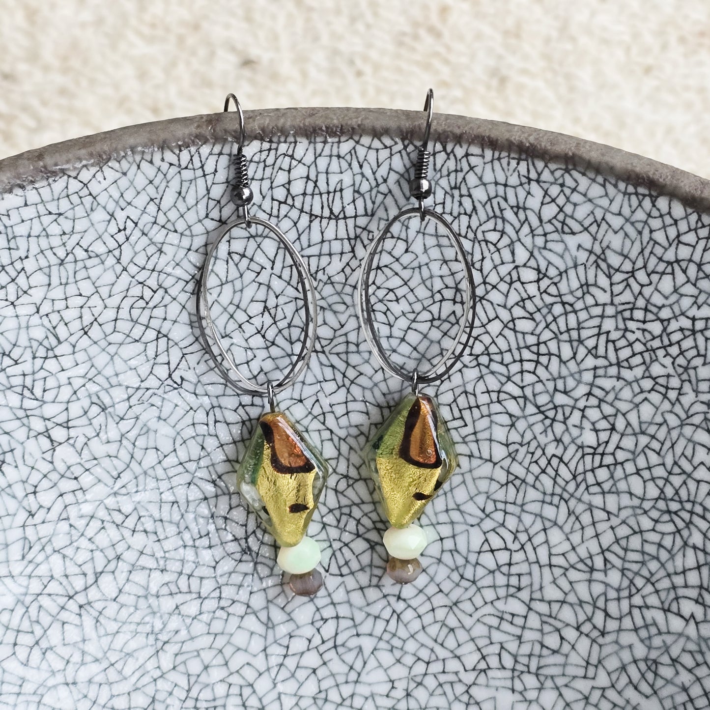 Glass Bead + Opalite Earrings | Set 42