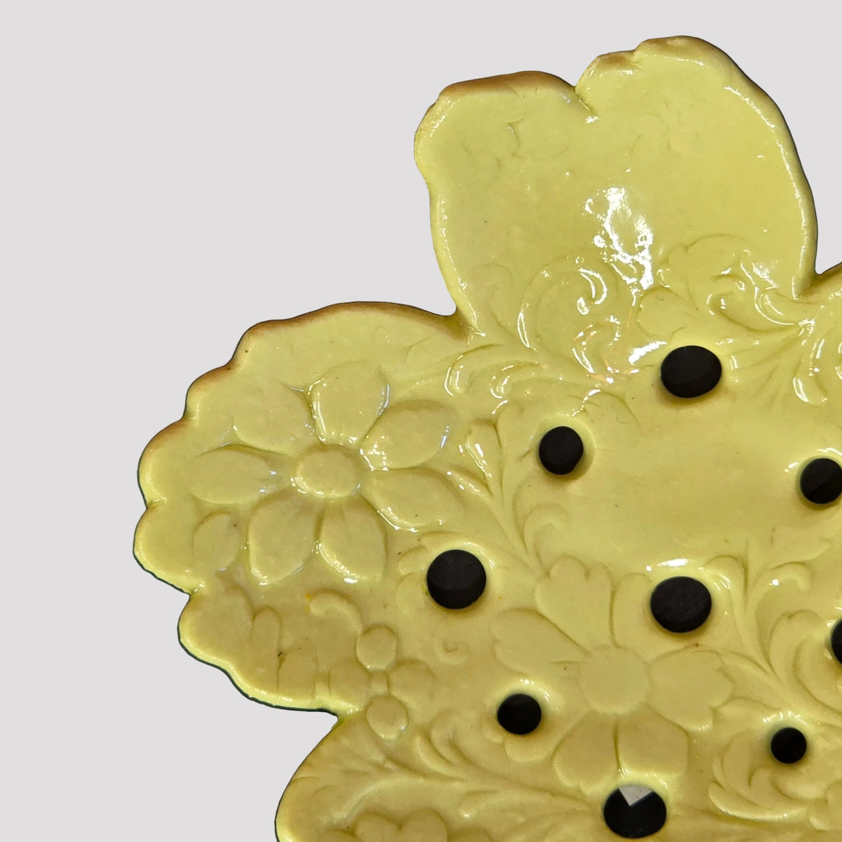 Ceramic Flower Frog  | Yellow