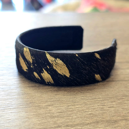 Antler Hide Cuff | Black + Gold Foil
