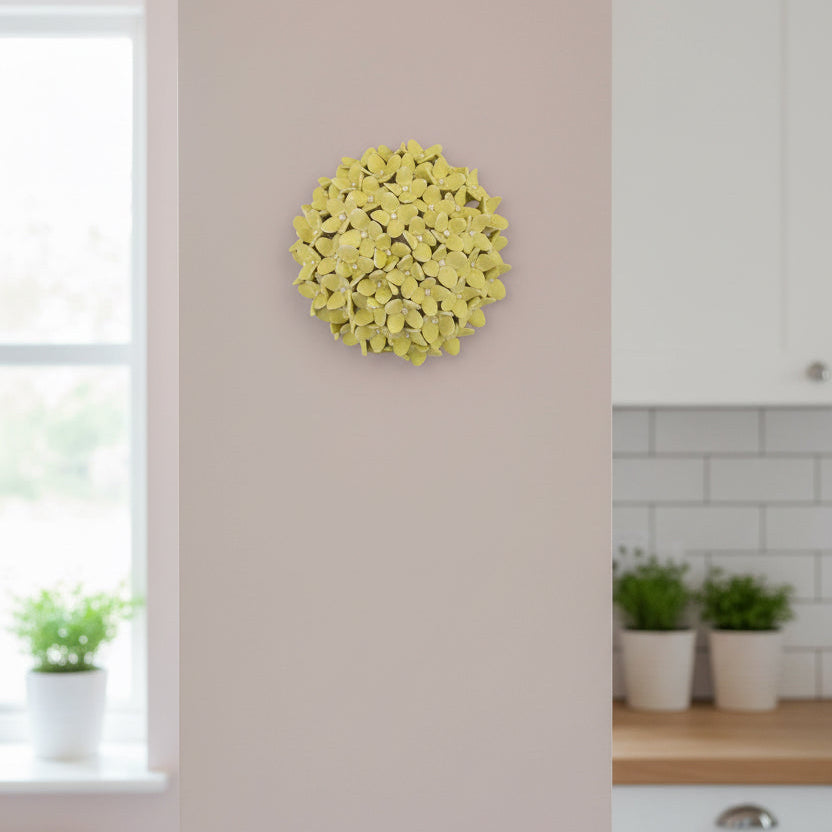 Hydrangea Ceramic Wall Flower | Pistachio