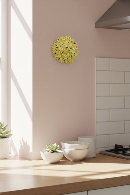 Hydrangea Ceramic Wall Flower | Pistachio