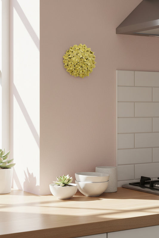 Hydrangea Ceramic Wall Flower | Pistachio
