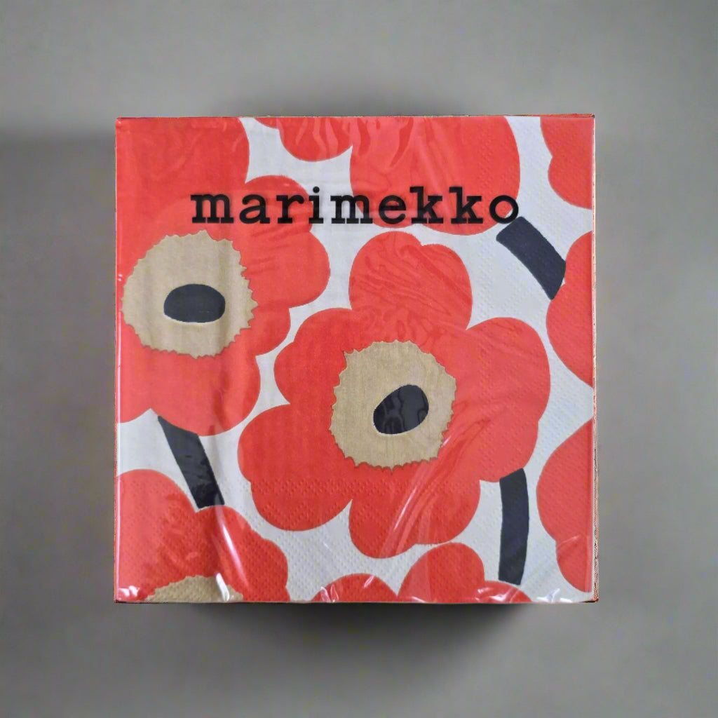 IHR_coctail napkin Marime-_kko_Unikko_Cream_Red