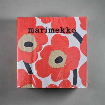 IHR_coctail napkin Marime-_kko_Unikko_Cream_Red