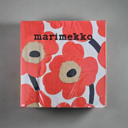 IHR_coctail napkin Marime-_kko_Unikko_Cream_Red