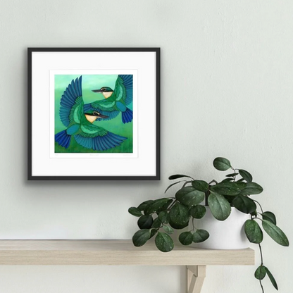 Sacred Kingfisher in Flight Print | Kathryn Furniss