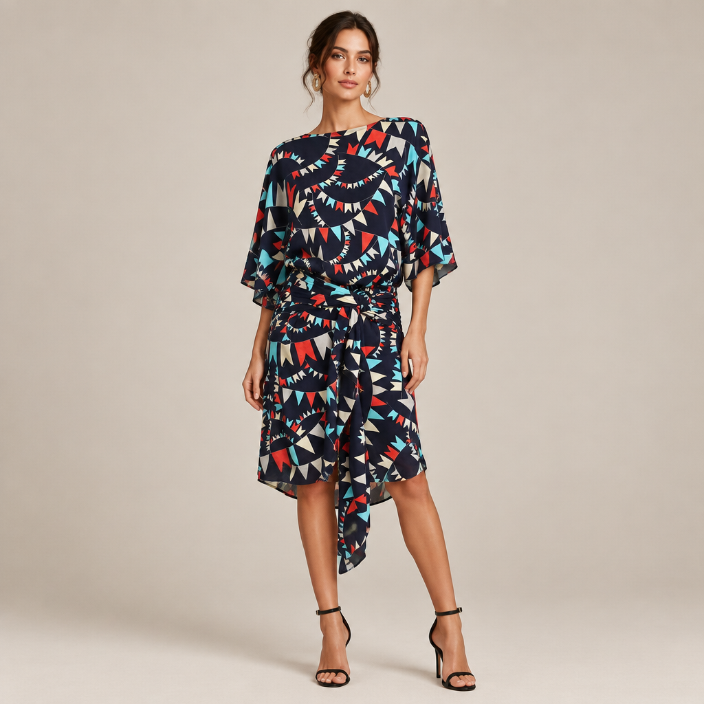 Karen Walker Pattern Silk  Dress | Pre Loved