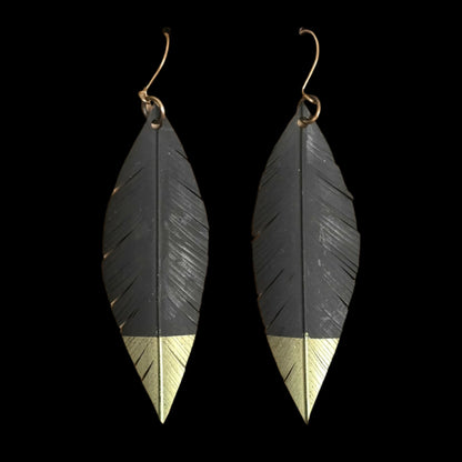 Pique Feather Earrings | Olive Tip