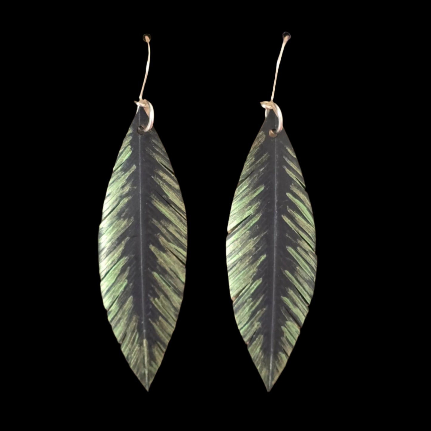Pique Feather Earrings | Olive