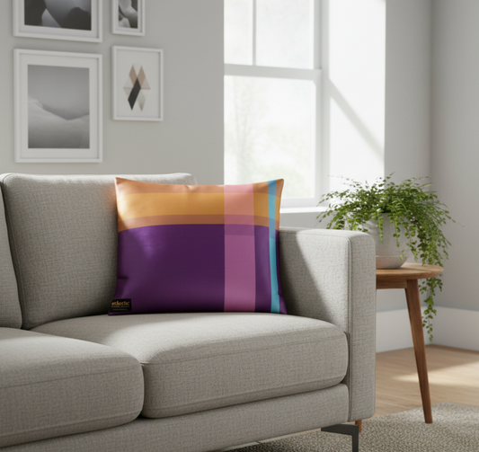 Mid Century Tartan 3 | Velvet Cushion