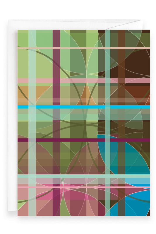 Green Tartan Flora | Greeting Card