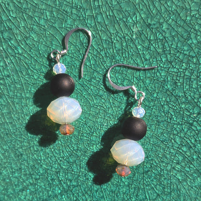 Moonstone + Agate Earrings | Set 27