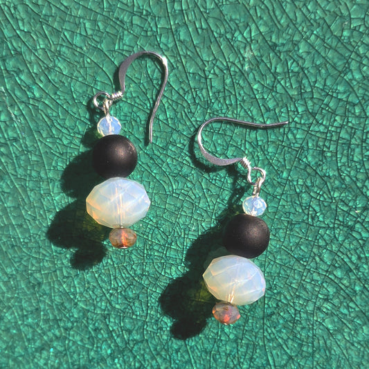 Moonstone + Agate Earrings | Set 27