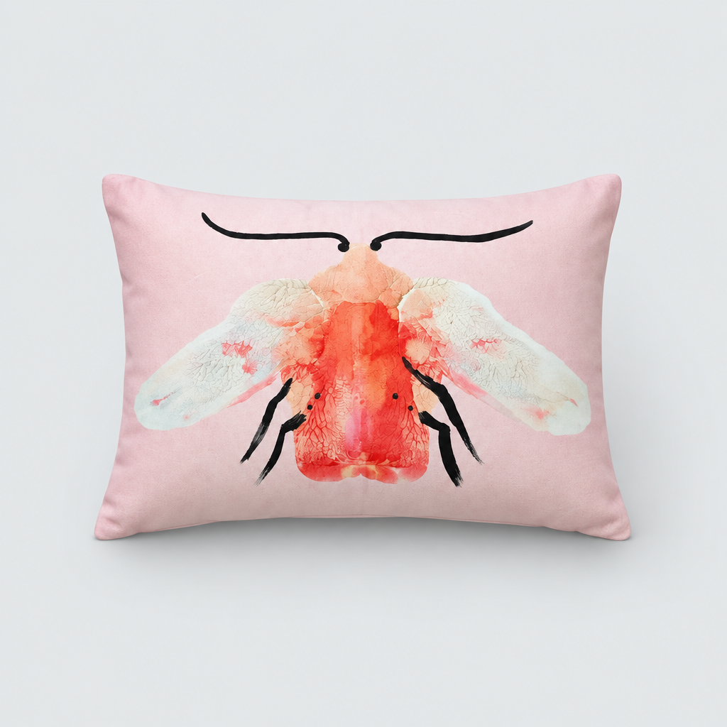 Pink Moth | Velvet Cushion