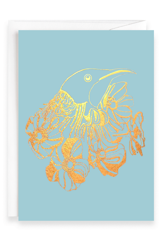 Tui Bird Blue | Foiled Greeting Card