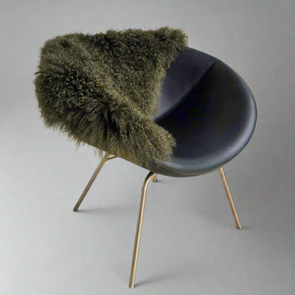 Tibetan Lambskin Rug | Olive