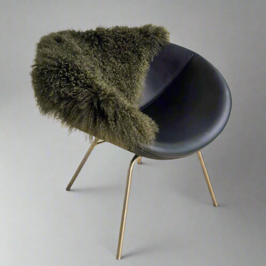 Tibetan Lambskin Rug | Olive