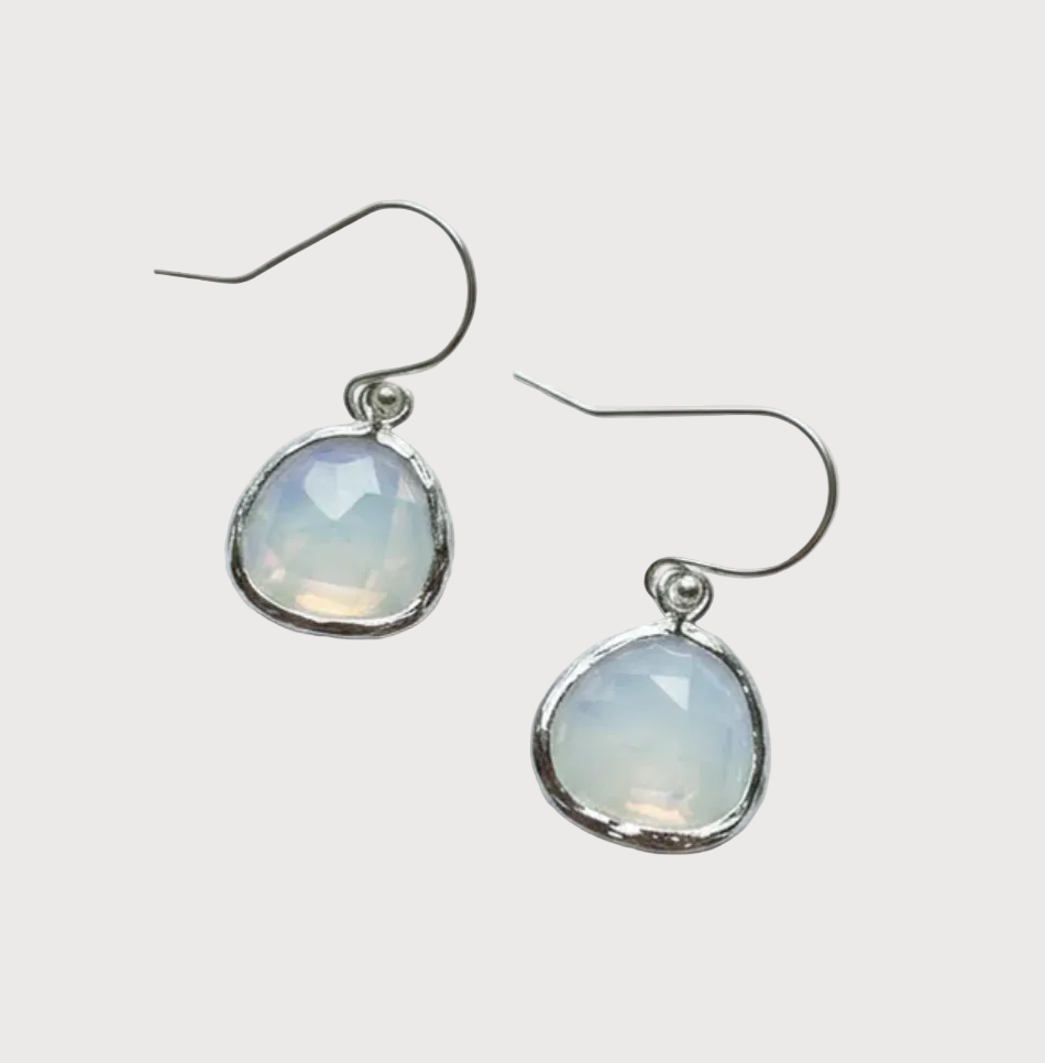 Opal Audrey Drop Earrings | Silver
