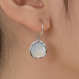 Opal Audrey Drop Earrings | Silver