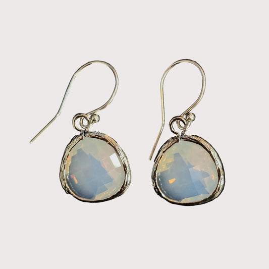 Opal Audrey Drop Earrings | Silver