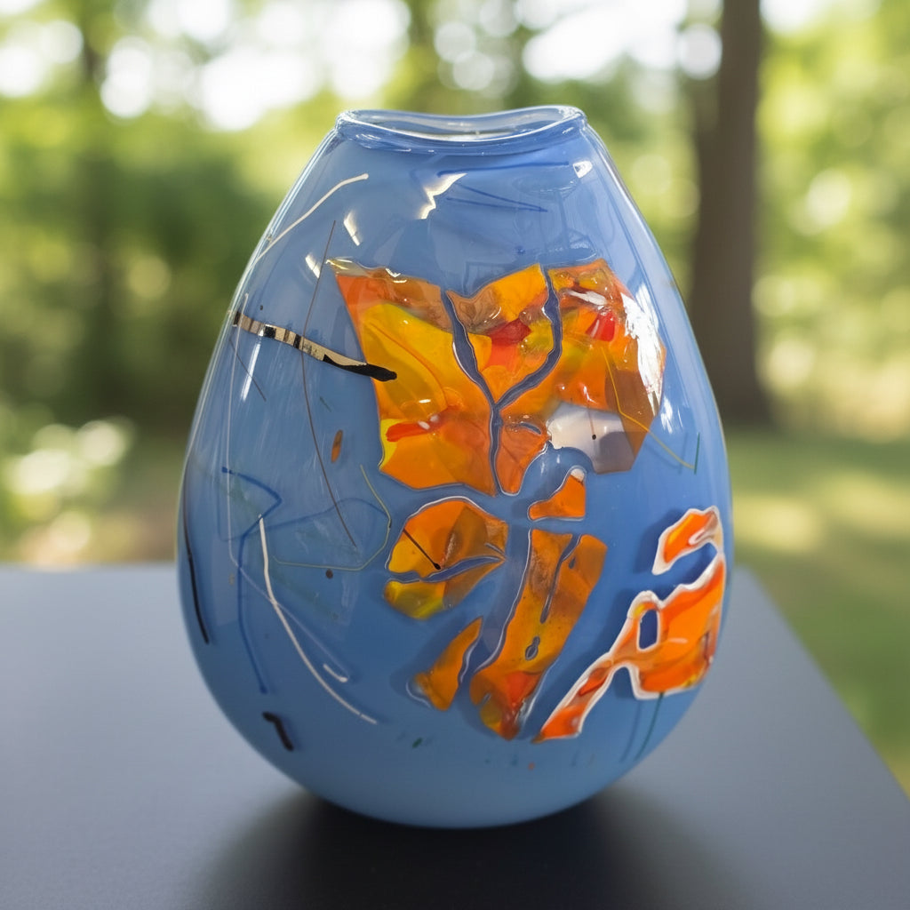 Oval Shard Vase | Stratos Blue