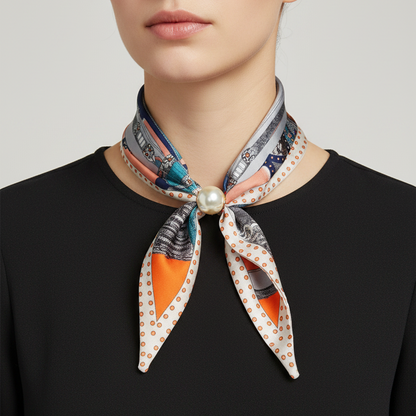 Pearl Neck Scarf | Orange Chelsea
