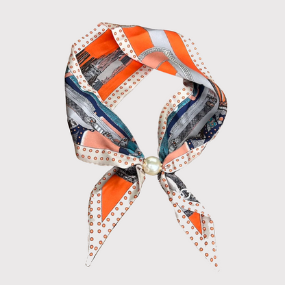 Pearl Neck Scarf | Orange Chelsea