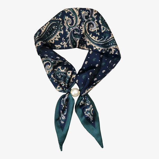 Pear Neck Scarf | Green Paisley