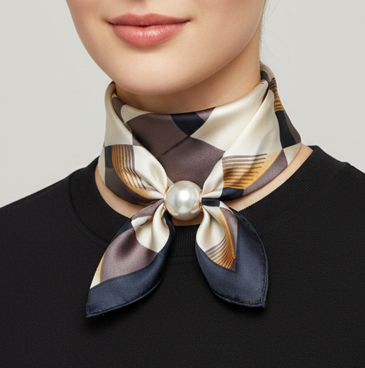 Pearl Fasten Neck Scarf | Cityscape