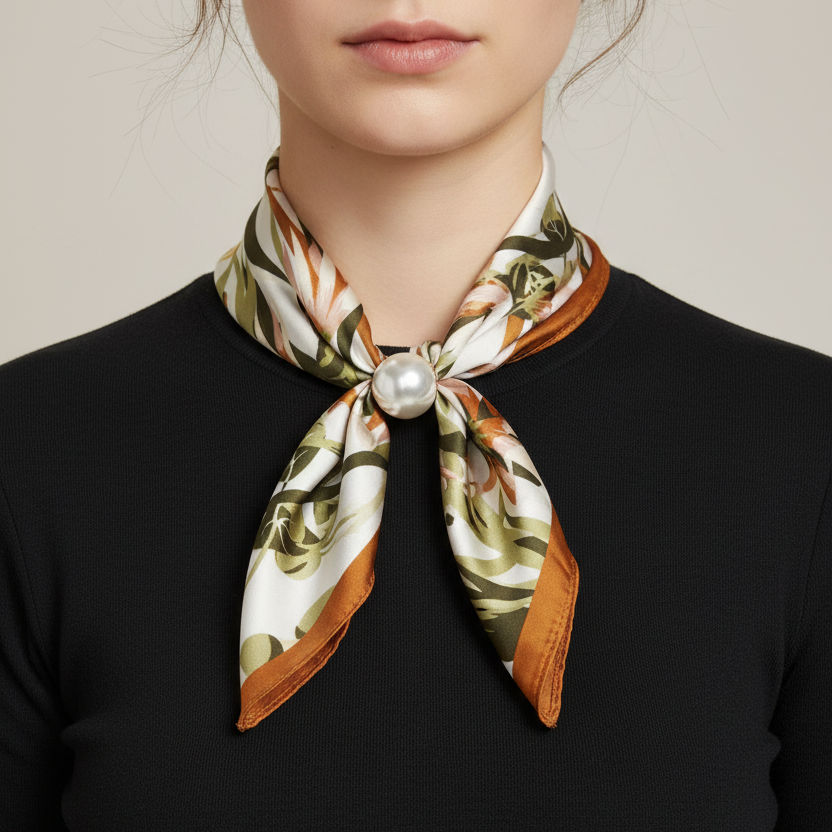 Pear Fasten Neck Scarf | Autumn Floral