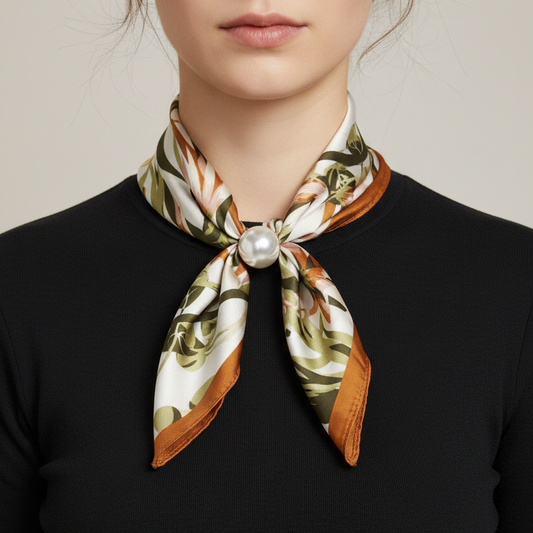 Pear Fasten Neck Scarf | Autumn Floral