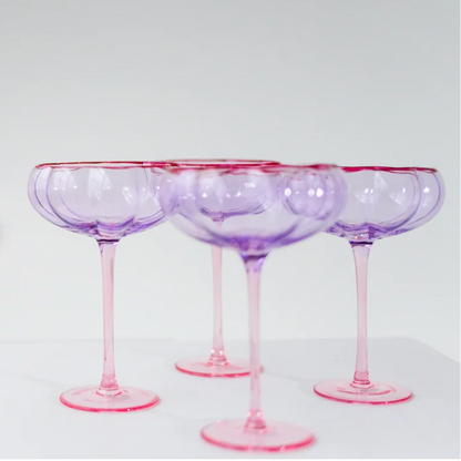 Petal Cocktail Glass - Set of 4  | Lilac/Blush