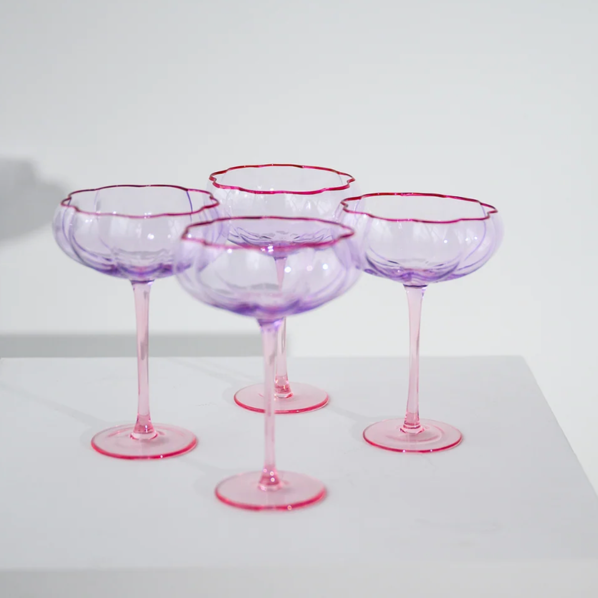 Petal Cocktail Glass - Set of 4  | Lilac/Blush