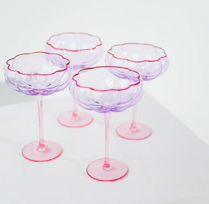 Petal Cocktail Glass - Set of 4  | Lilac/Blush