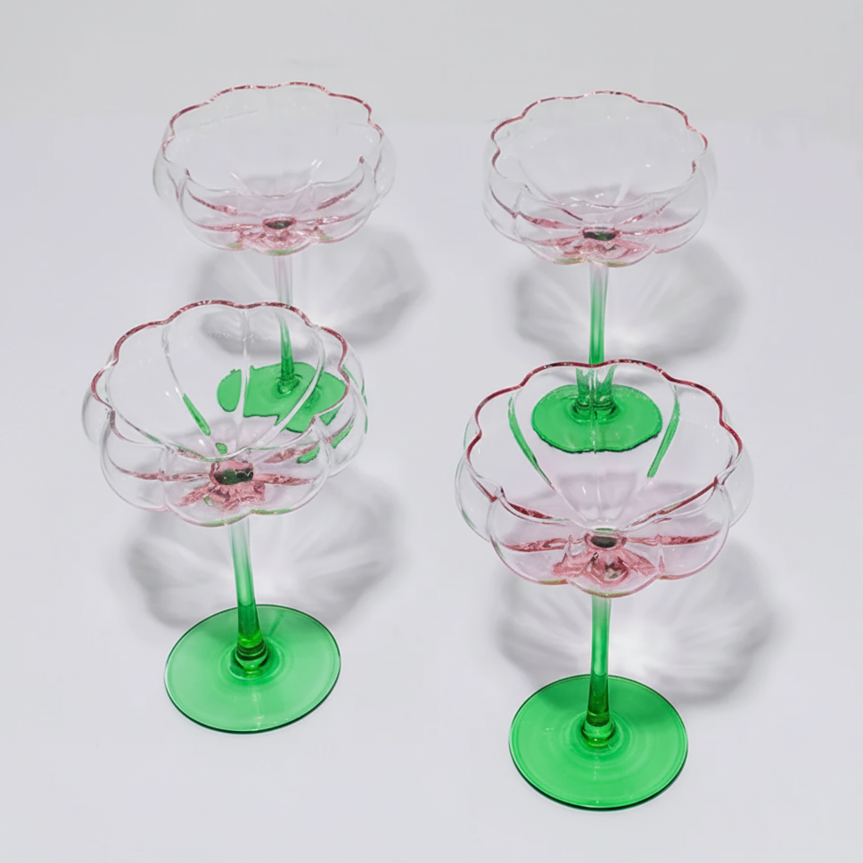 Petal Cocktail Glass - Set of 4  | Watermelon