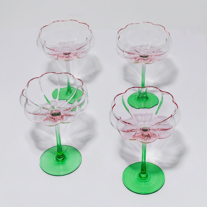 Petal Cocktail Glass - Set of 4  | Watermelon