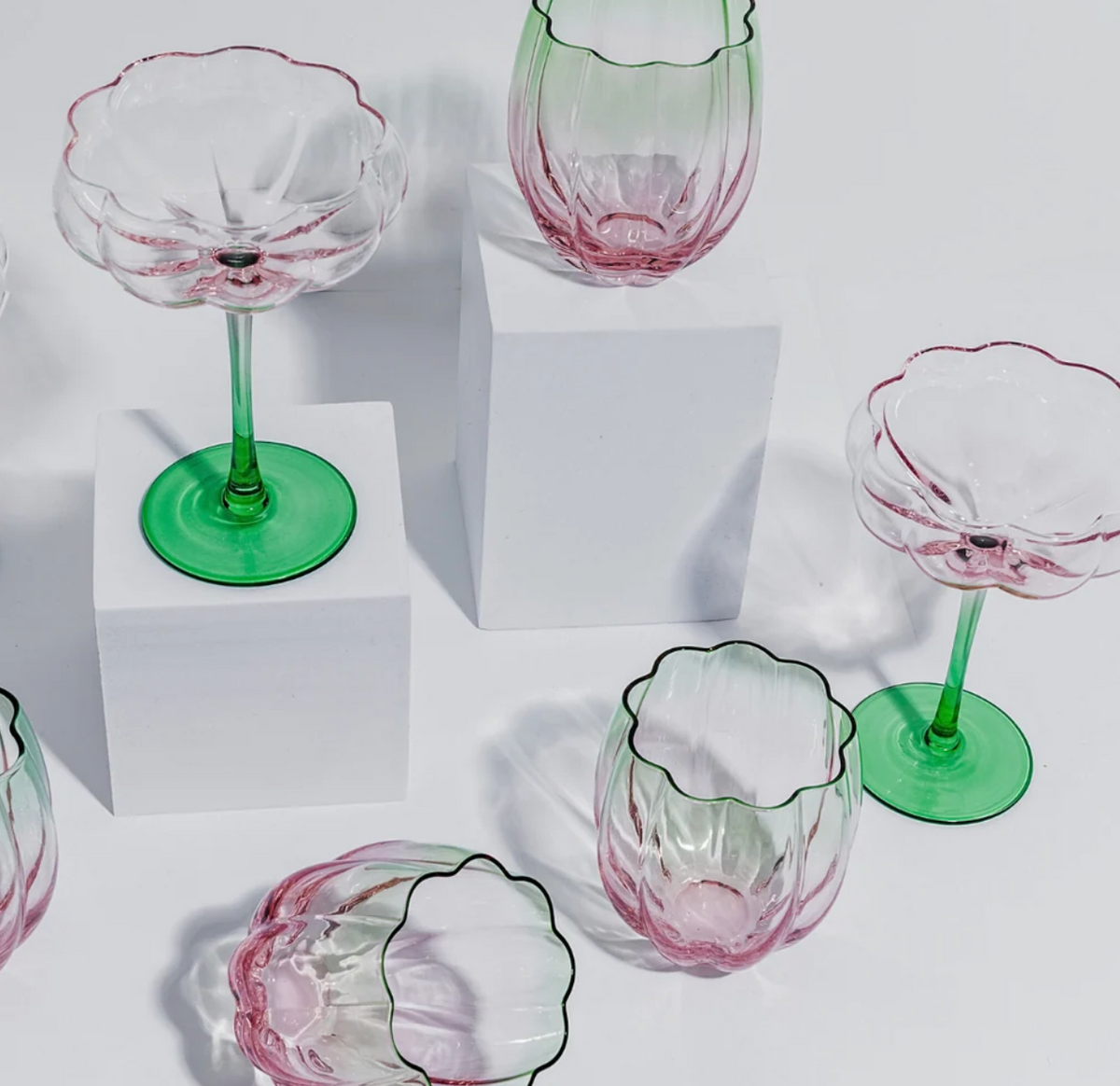Petal Cocktail Glass - Set of 4  | Watermelon