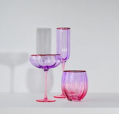Petal Champagne Flute - Set of 4  | Lilac/Blush