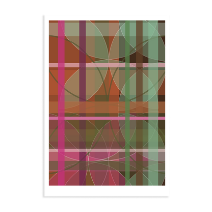 Pink Tartan Flora Art Print